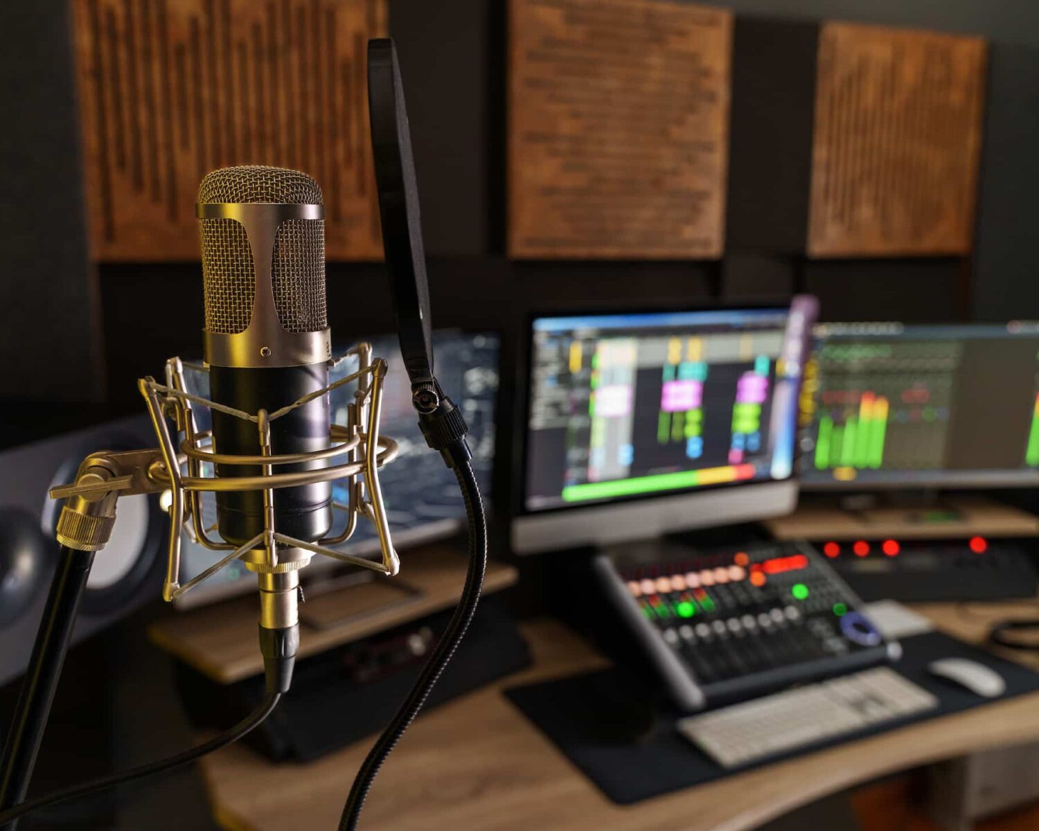 Darstellung eines Aufnahmestudios.