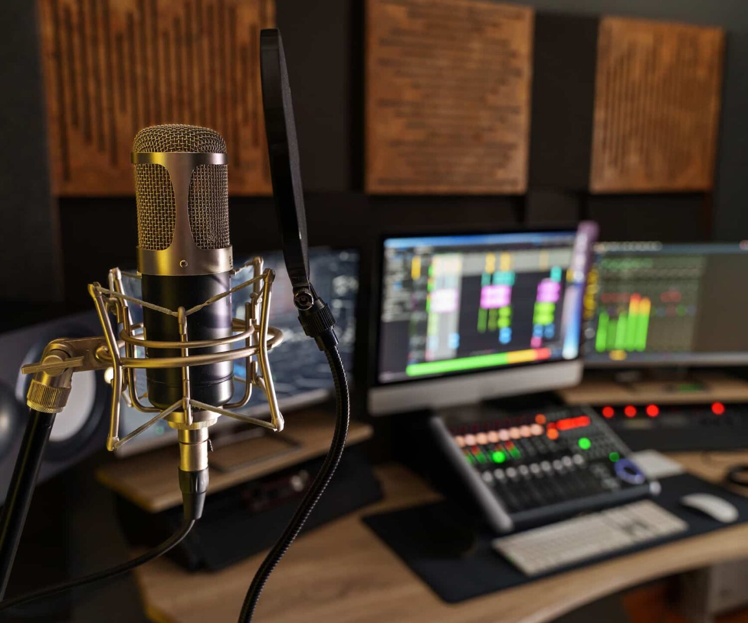 Darstellung eines Aufnahmestudios.